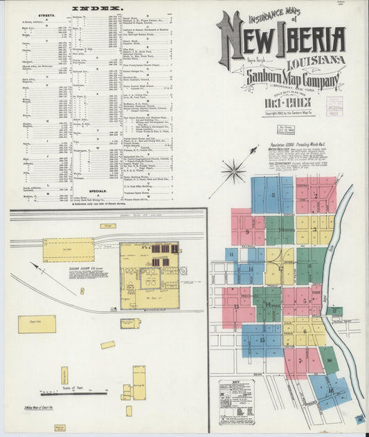 Sanborn Fire Insurance Map from New Iberia, Iberia Parish, Louisiana. (1903) – Historic Sanborn Fire Insurance Map Print