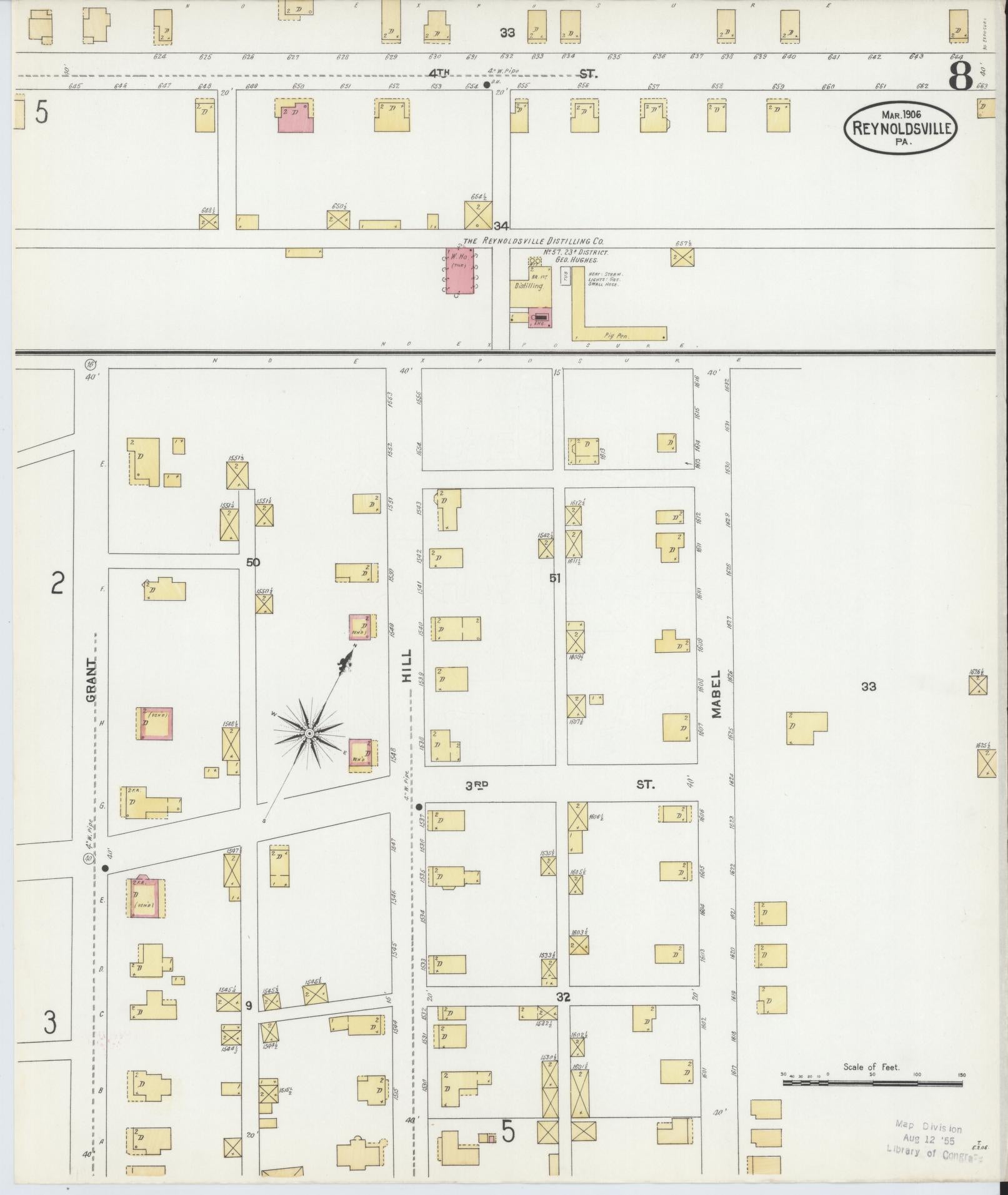Sanborn Fire Insurance Map from Reynoldsville, Jefferson County, Pennsylvania (1906), Sheet #0008 - Complete Map Set gallery image, historic Sanborn map, vintage wall art, Pennsylvania Pennsylvania