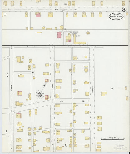 Sanborn Fire Insurance Map from Reynoldsville, Jefferson County, Pennsylvania (1906), Sheet #0008 - Complete Map Set gallery image, historic Sanborn map, vintage wall art, Pennsylvania Pennsylvania