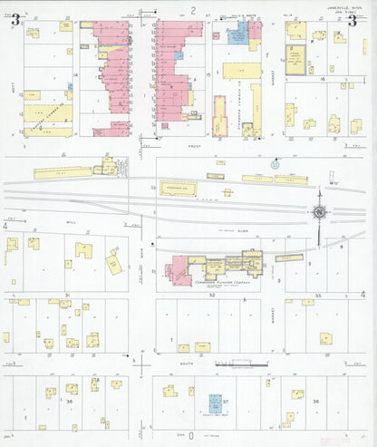 Sanborn Fire Insurance Map from Janesville, Waseca County, Minnesota (1947), Sheet #0003 - Historic Sanborn Fire Insurance Map Print, vintage old map wall art, antique decor, genealogy gift, Minnesota Minnesota map