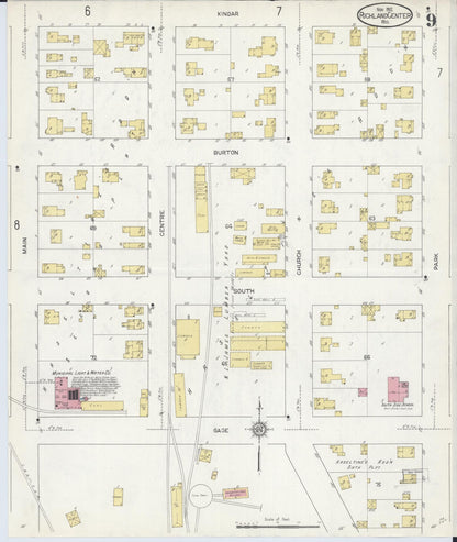 Sanborn Fire Insurance Map from Richland Center, Richland County, Wisconsin (1912), Sheet #0009 - Historic Sanborn Fire Insurance Map Print, vintage old map wall art, antique decor, genealogy gift, Wisconsin Wisconsin map