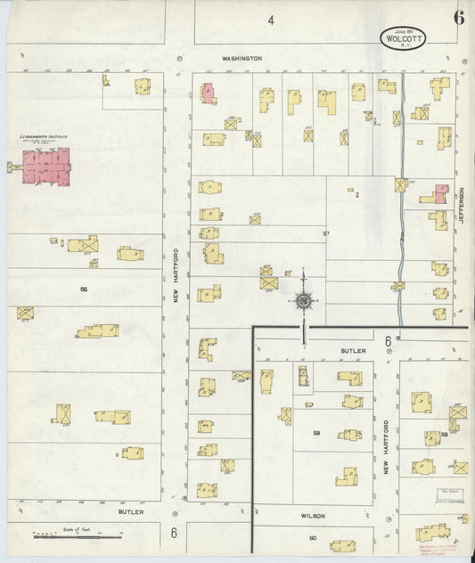 Sanborn Fire Insurance Map from Wolcott, Wayne County, New York (1911), Sheet #0006 - Historic Sanborn Fire Insurance Map Print, vintage old map wall art, antique decor, genealogy gift, New York New York map