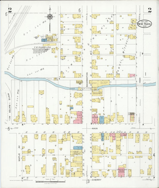 Sanborn Fire Insurance Map from New Paris, Preble County, Ohio (1927), Sheet #0002 - Historic Sanborn Fire Insurance Map Print, vintage old map wall art, antique decor, genealogy gift, Ohio Ohio map