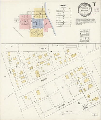Sanborn Fire Insurance Map from Rio Vista, Solano County, California (1908), Sheet #0001 - Complete Map Set gallery image, historic Sanborn map, vintage wall art, California California