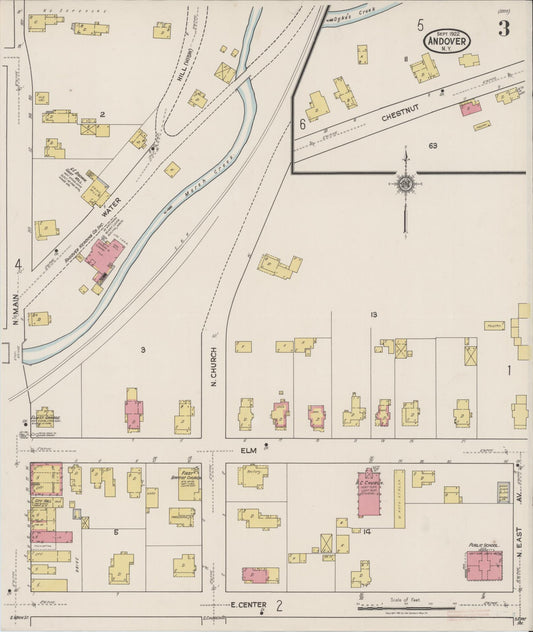 Sanborn Fire Insurance Map from Andover, Allegany County, New York (1922), Sheet #0003 - Historic Sanborn Fire Insurance Map Print, vintage old map wall art, antique decor, genealogy gift, New York New York map