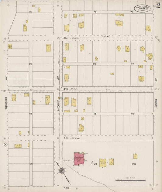 Sanborn Fire Insurance Map from Tonasket, Okanogan County, Washington (1922), Sheet #0002 - Historic Sanborn Fire Insurance Map Print, vintage old map wall art, antique decor, genealogy gift, Washington Washington map