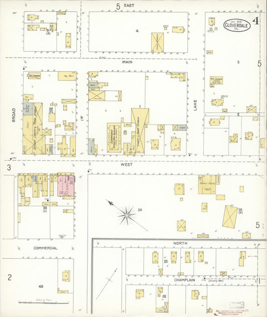 Sanborn Fire Insurance Map from Cloverdale, Sonoma County, California (1905), Sheet #0004 - Historic Sanborn Fire Insurance Map Print, vintage old map wall art, antique decor, genealogy gift, California California map