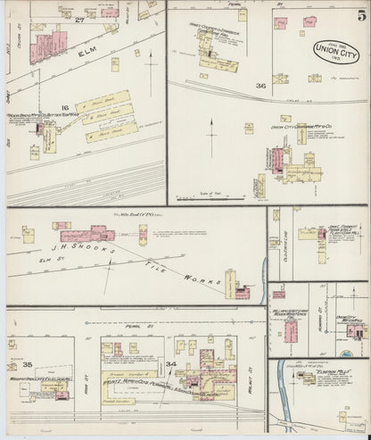 Sanborn Fire Insurance Map from Union City, Randolph County, Indiana (1885), Sheet #0005 - Complete Map Set gallery image, historic Sanborn map, vintage wall art, Indiana Indiana