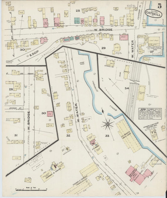 Sanborn Fire Insurance Map from Catskill, Greene County, New York (1884), Sheet #0005 - Historic Sanborn Fire Insurance Map Print, vintage old map wall art, antique decor, genealogy gift, New York New York map
