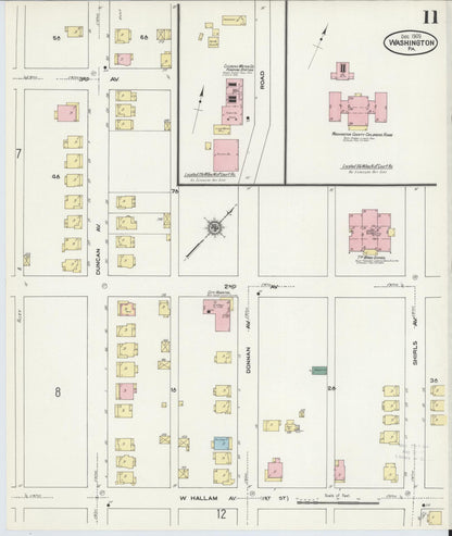 Sanborn Fire Insurance Map from Washington, Washington County, Pennsylvania (1909), Sheet #0011 - Complete Map Set gallery image, historic Sanborn map, vintage wall art, Sanborn Fire Insurance Map from Washington Washington