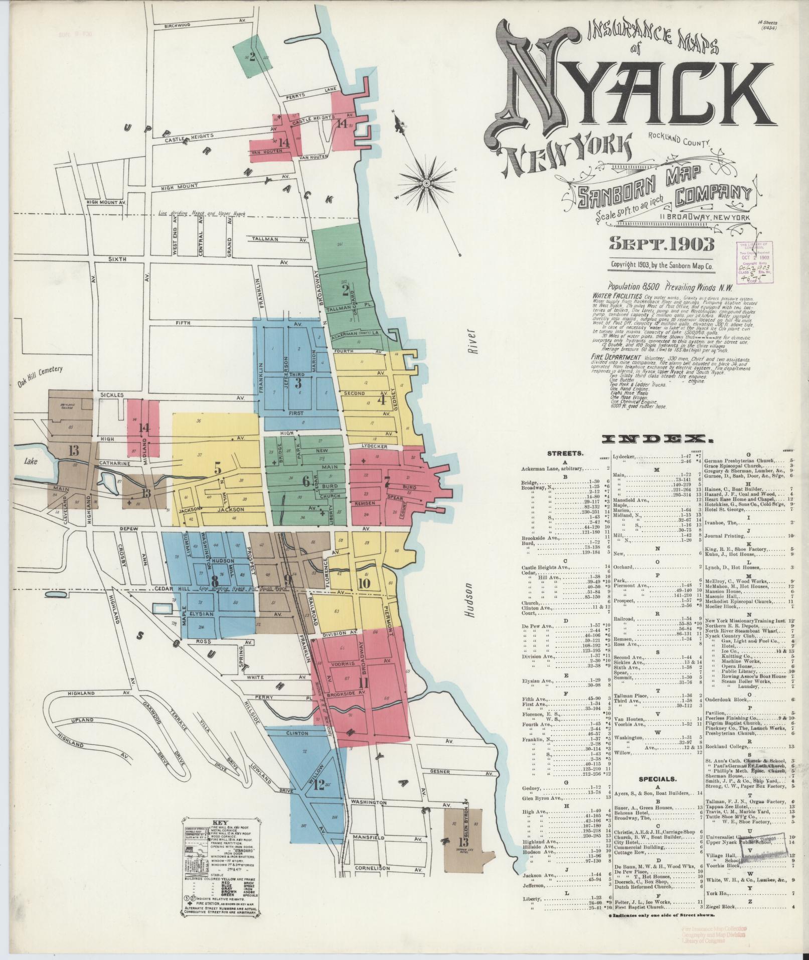 Sanborn Fire Insurance Map from Nyack, Rockland County, New York. (1903), Sheet #0000