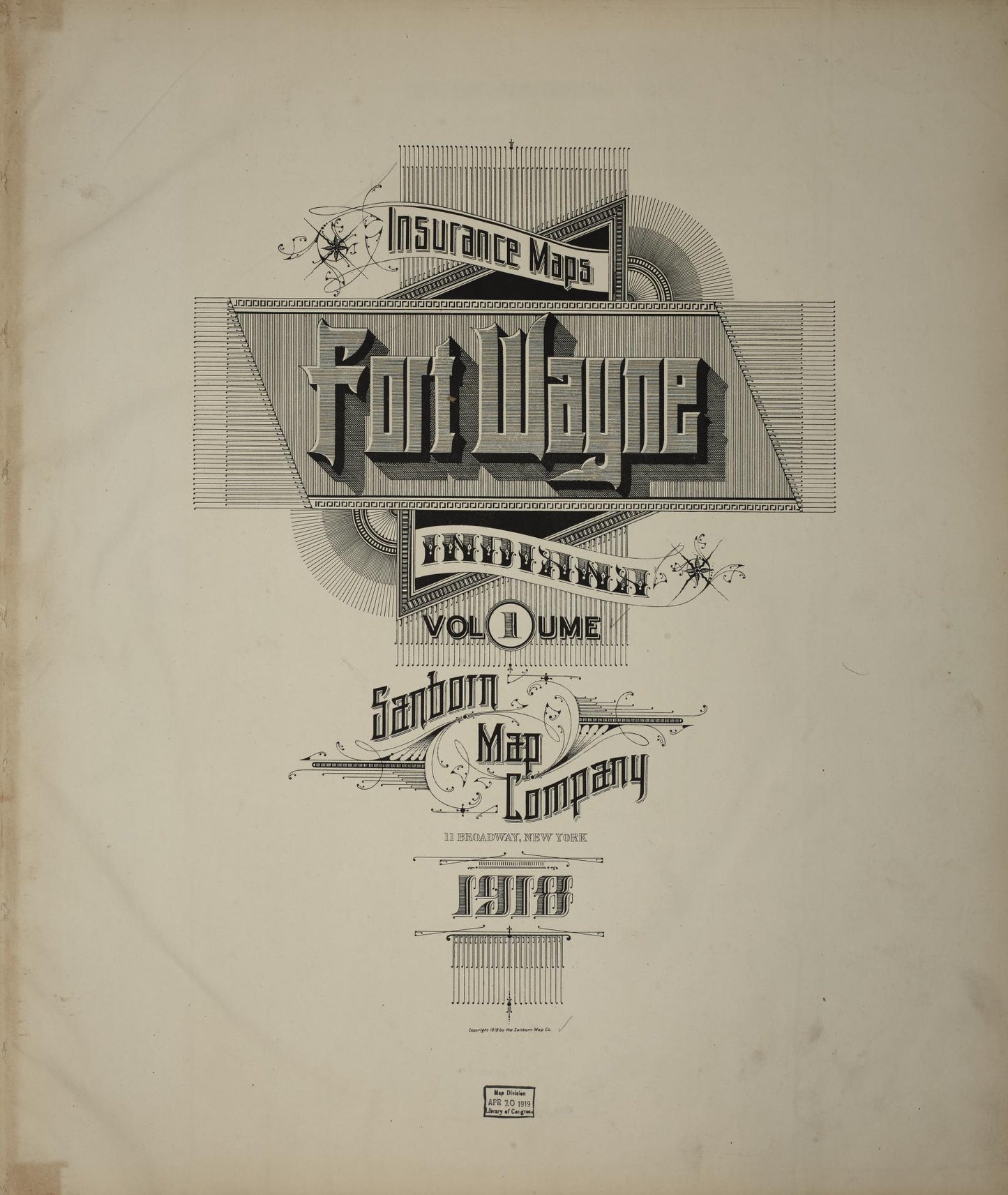 Sanborn Fire Insurance Map from Fort Wayne, Allen County, Indiana. (1918) – Historic Sanborn Fire Insurance Map Print