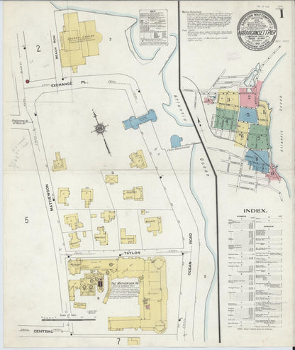 Sanborn Fire Insurance Map from Narragansett Pier, Washington County, Rhode Island (1910), Sheet #0001 - Complete Map Set gallery image, historic Sanborn map, vintage wall art, Rhode Island Rhode Island