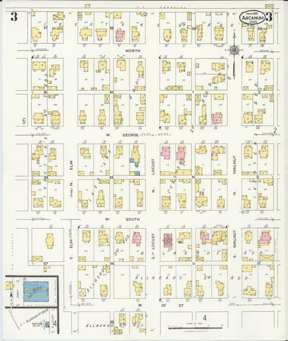 Sanborn Fire Insurance Map from Arcanum, Darke County, Ohio (1926), Sheet #0003 - Historic Sanborn Fire Insurance Map Print, vintage old map wall art, antique decor, genealogy gift, Ohio Ohio map