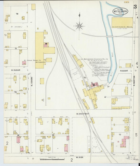 Sanborn Fire Insurance Map from Mount Vernon, Knox County, Ohio (1897), Sheet #0003 - Historic Sanborn Fire Insurance Map Print, vintage old map wall art, antique decor, genealogy gift, Ohio Ohio map