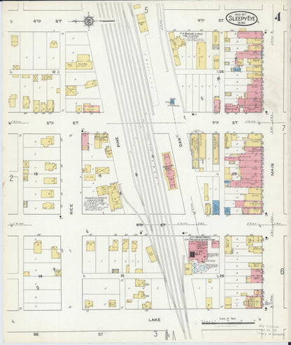 Sanborn Fire Insurance Map from Sleepy Eye, Brown County, Minnesota (1917), Sheet #0004 - Complete Map Set gallery image, historic Sanborn map, vintage wall art, Minnesota Minnesota