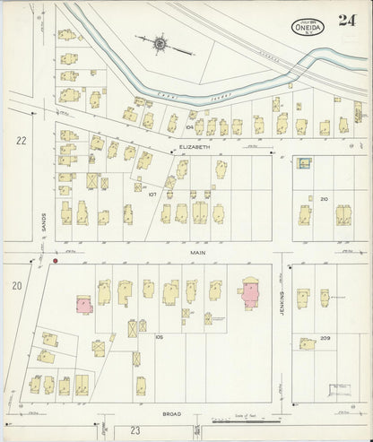 Sanborn Fire Insurance Map from Oneida, Madison County, New York (1914), Sheet #0024 - Complete Map Set gallery image, historic Sanborn map, vintage wall art, New York New York