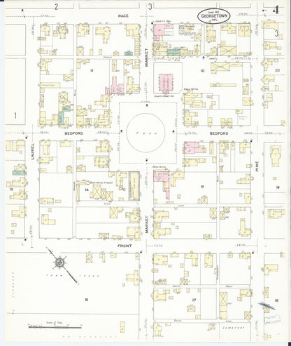 Sanborn Fire Insurance Map from Georgetown, Sussex County, Delaware (1910), Sheet #0004 - Complete Map Set gallery image, historic Sanborn map, vintage wall art, Delaware Delaware