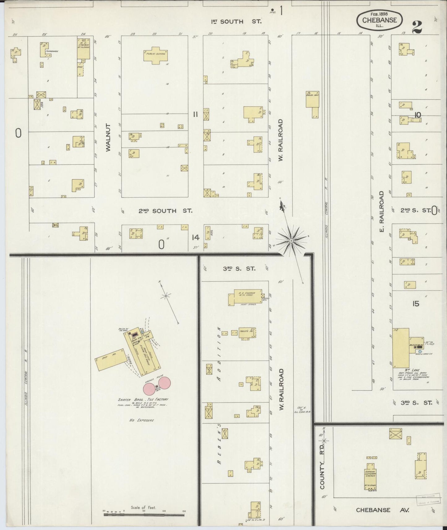 Sanborn Fire Insurance Map from Chebanse, Iroquois And Kankakee County, Illinois (1898), Sheet #0002 - Historic Sanborn Fire Insurance Map Print, vintage old map wall art, antique decor, genealogy gift, Illinois Illinois map