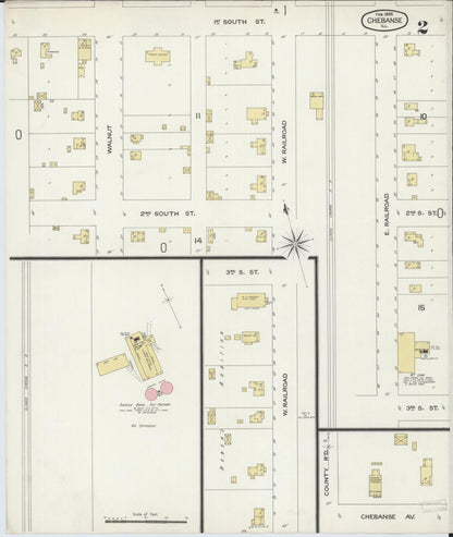 Sanborn Fire Insurance Map from Chebanse, Iroquois And Kankakee County, Illinois (1898), Sheet #0002 - Historic Sanborn Fire Insurance Map Print, vintage old map wall art, antique decor, genealogy gift, Illinois Illinois map