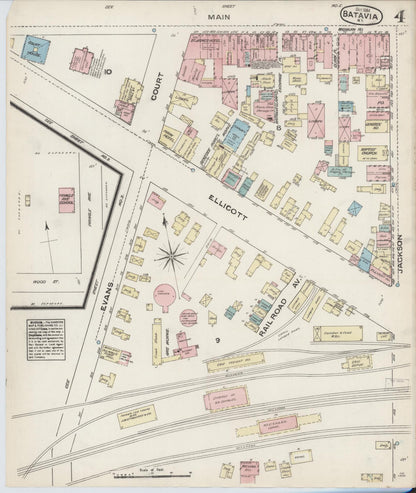 Sanborn Fire Insurance Map from Batavia, Genesee County, New York (1884), Sheet #0004 - Complete Map Set gallery image, historic Sanborn map, vintage wall art, New York New York