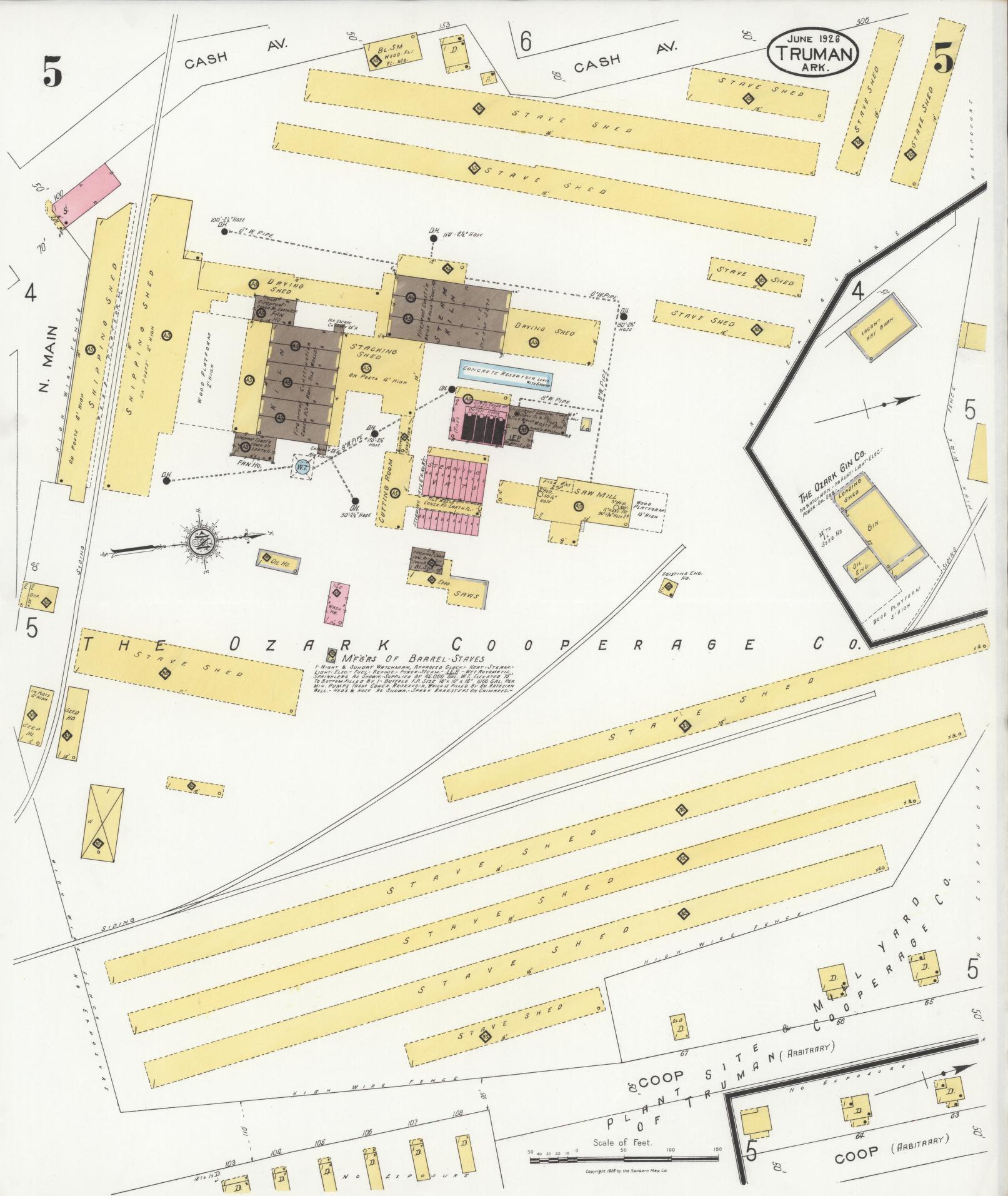 Sanborn Fire Insurance Map from Truman, Poinsett County, Arkansas (1926), Sheet #0005 - Historic Sanborn Fire Insurance Map Print, vintage old map wall art, antique decor, genealogy gift, Arkansas Arkansas map