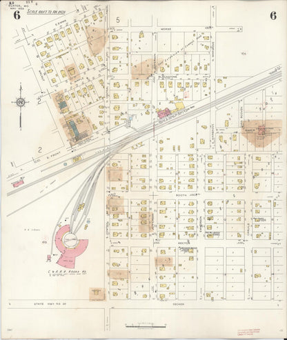 Sanborn Fire Insurance Map from Slater, Saline County, Missouri (1944), Sheet #0006 - Complete Map Set gallery image, historic Sanborn map, vintage wall art, Missouri Missouri