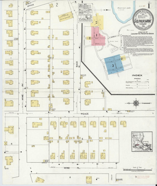Sanborn Fire Insurance Map from Sulphur Mine, Calcasieu Parish, Louisiana. (1920) – Historic Sanborn Fire Insurance Map Print