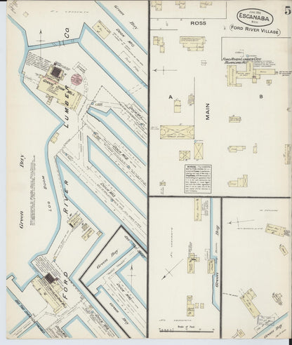 Sanborn Fire Insurance Map from Escanaba, Delta County, Michigan (1884), Sheet #0005 - Complete Map Set gallery image, historic Sanborn map, vintage wall art, Michigan Michigan