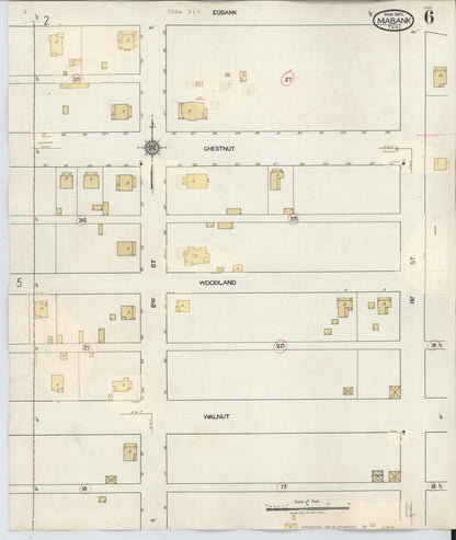 Sanborn Fire Insurance Map from Mabank, Kaufman County, Texas (1934), Sheet #0006 - Historic Sanborn Fire Insurance Map Print, vintage old map wall art, antique decor, genealogy gift, Texas Texas map