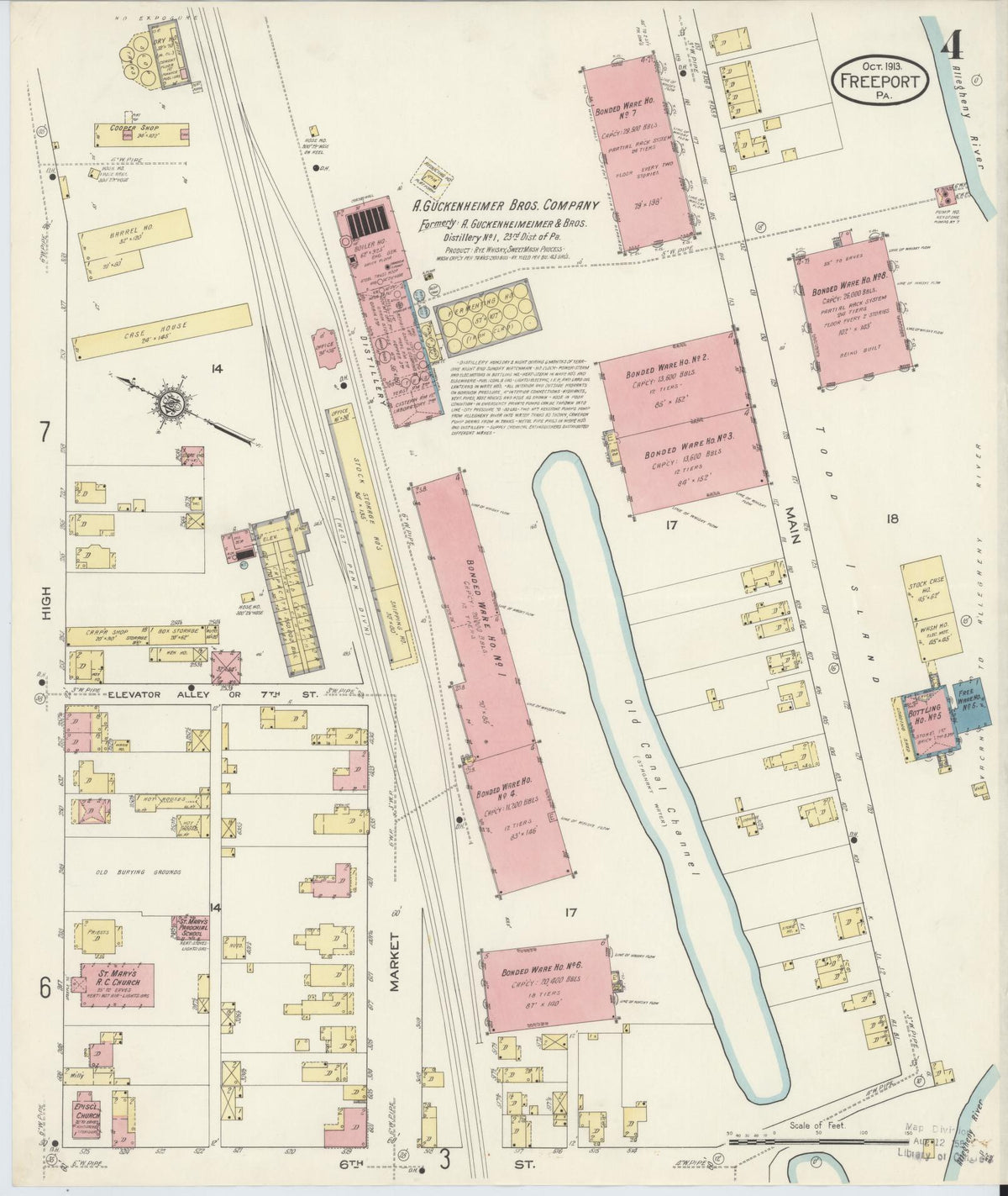 Sanborn Fire Insurance Map from Freeport, Armstrong County, Pennsylvania (1913), Sheet #0004 - Complete Map Set gallery image, historic Sanborn map, vintage wall art, Pennsylvania Pennsylvania