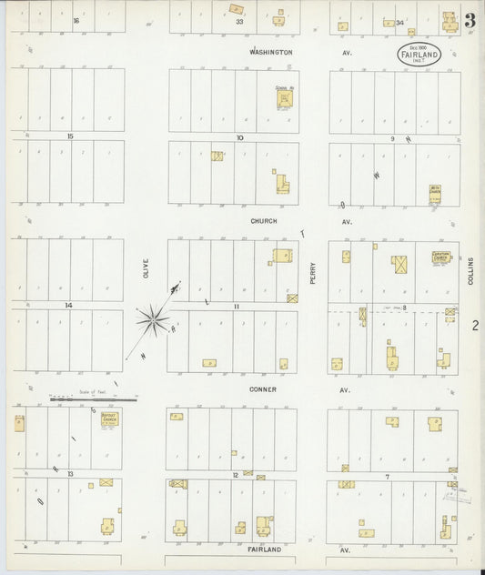 Sanborn Fire Insurance Map from Fairland, Ottawa County, Oklahoma (1900), Sheet #0003 - Historic Sanborn Fire Insurance Map Print, vintage old map wall art, antique decor, genealogy gift, Oklahoma Oklahoma map