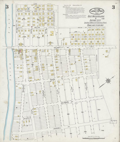 Sanborn Fire Insurance Map from Carneys Point, Salem County, New Jersey (1925), Sheet #0003 - Complete Map Set gallery image, historic Sanborn map, vintage wall art, New Jersey New Jersey