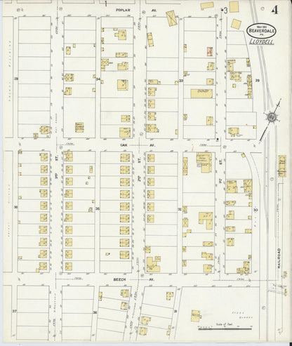 Sanborn Fire Insurance Map from Beaverdale, Cambria County, Pennsylvania (1911), Sheet #0004 - Complete Map Set gallery image, historic Sanborn map, vintage wall art, Pennsylvania Pennsylvania