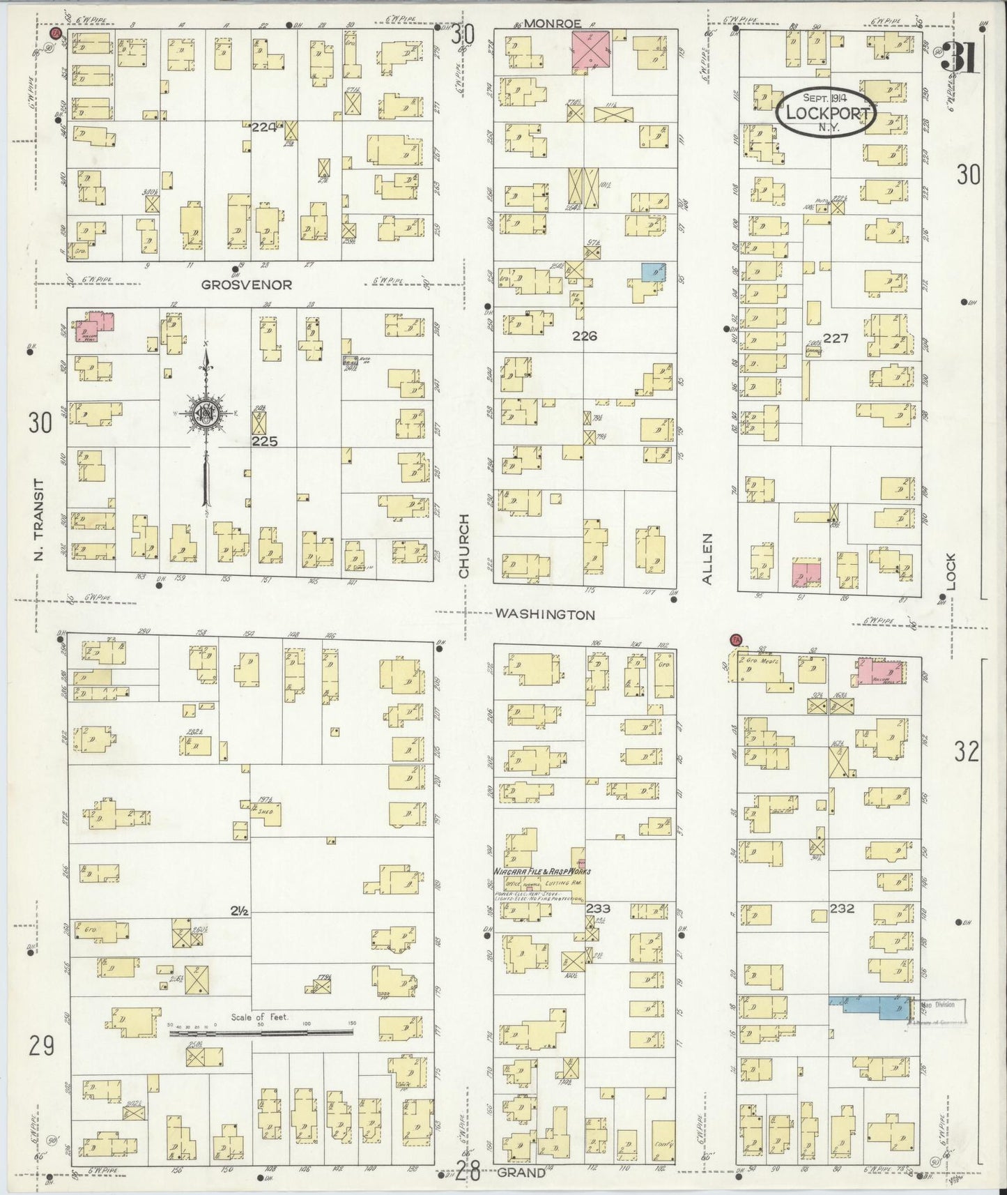 Sanborn Fire Insurance Map from Lockport, Niagara County, New York (1914), Sheet #0031 - Complete Map Set gallery image, historic Sanborn map, vintage wall art, New York New York