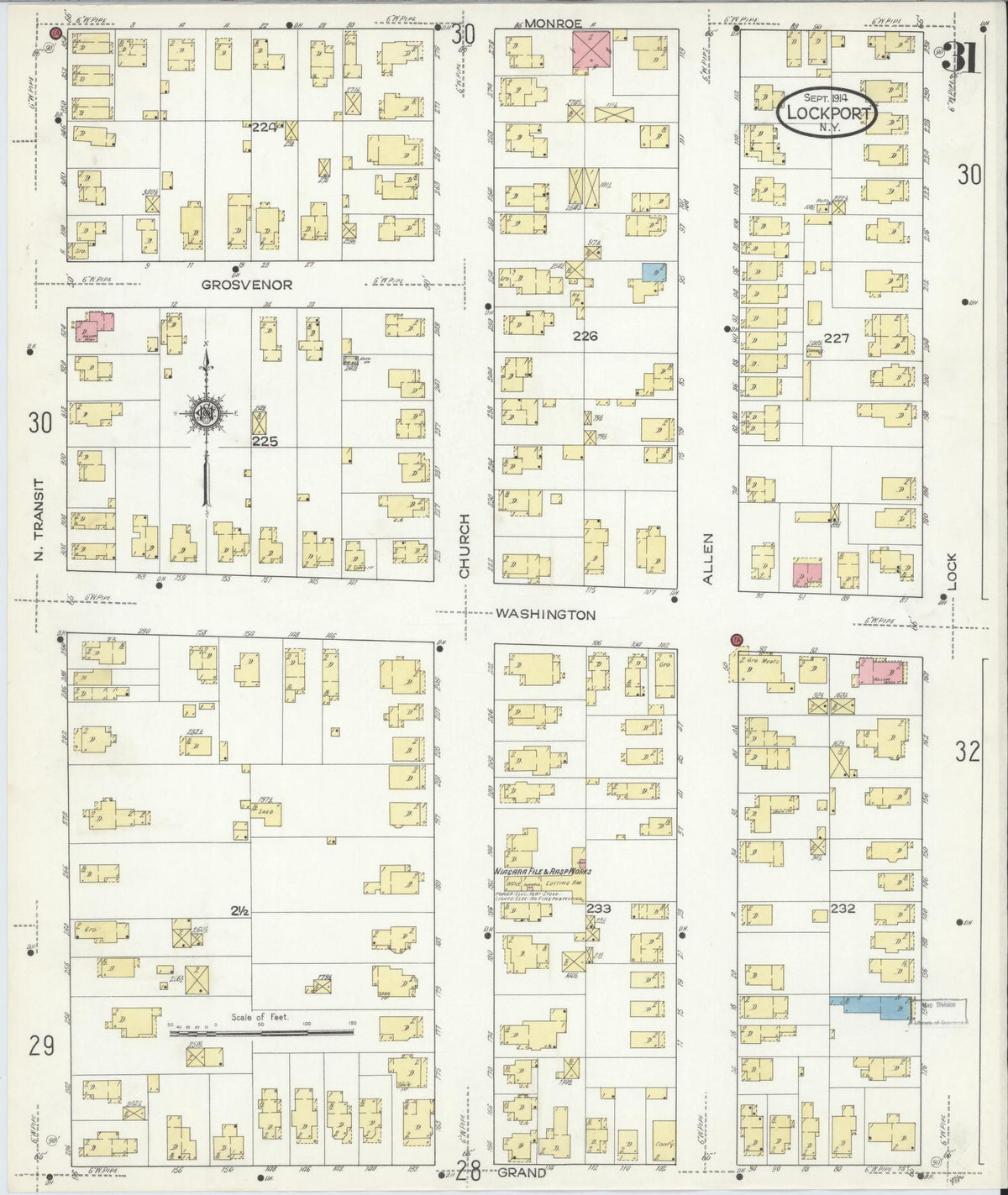 Sanborn Fire Insurance Map from Lockport, Niagara County, New York (1914), Sheet #0031 - Complete Map Set gallery image, historic Sanborn map, vintage wall art, New York New York