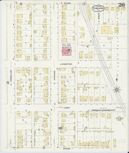 Sanborn Fire Insurance Map from Streator, La Salle County, Illinois (1909), Sheet #0020 - Complete Map Set gallery image, historic Sanborn map, vintage wall art, Illinois Illinois