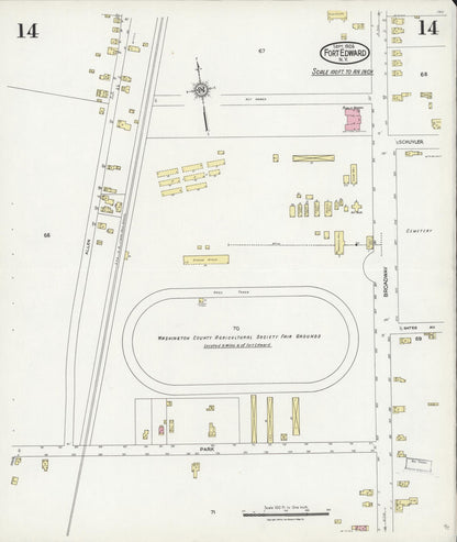 Sanborn Fire Insurance Map from Fort Edward, Washington County, New York (1924), Sheet #0014 - Complete Map Set gallery image, historic Sanborn map, vintage wall art, New York New York