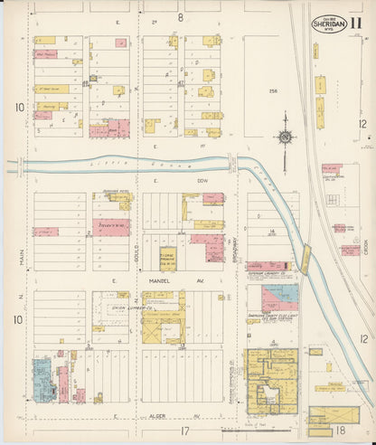 Sanborn Fire Insurance Map from Sheridan, Sheridan County, Wyoming (1912), Sheet #0011 - Complete Map Set gallery image, historic Sanborn map, vintage wall art, Wyoming Wyoming