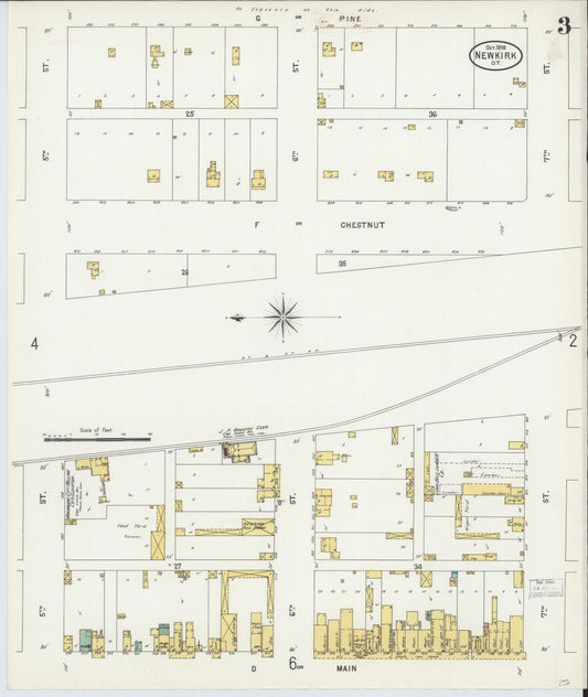 Sanborn Fire Insurance Map from Newkirk, Kay County, Oklahoma (1898), Sheet #0003 - Historic Sanborn Fire Insurance Map Print, vintage old map wall art, antique decor, genealogy gift, Oklahoma Oklahoma map