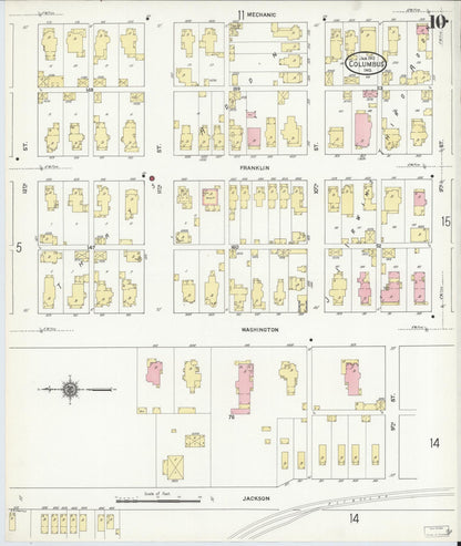 Sanborn Fire Insurance Map from Columbus, Bartholomew County, Indiana (1912), Sheet #0010 - Complete Map Set gallery image, historic Sanborn map, vintage wall art, Indiana Indiana