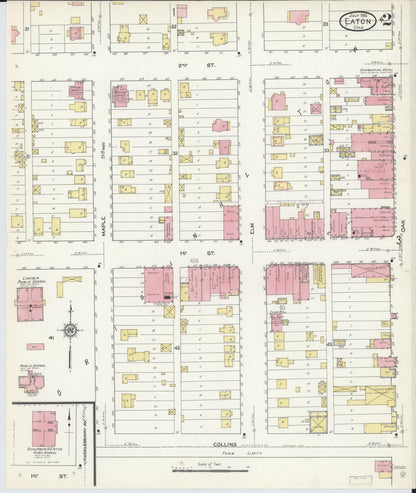 Sanborn Fire Insurance Map from Eaton, Weld County, Colorado (1913), Sheet #0002 - Complete Map Set gallery image, historic Sanborn map, vintage wall art, Colorado Colorado