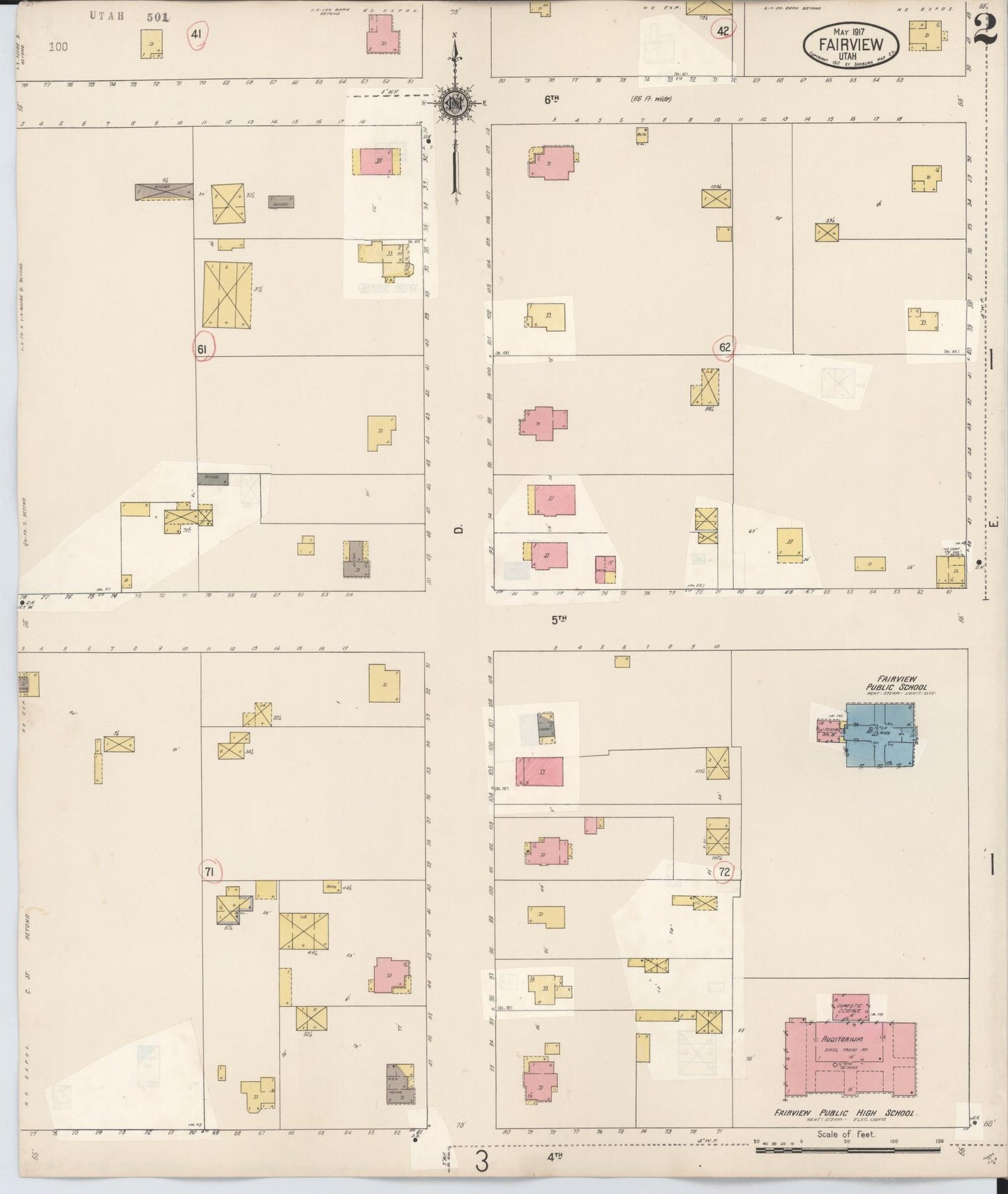 Sanborn Fire Insurance Map from Fairview, Sanpete County, Utah (1931), Sheet #0002 - Historic Sanborn Fire Insurance Map Print, vintage old map wall art, antique decor, genealogy gift, Utah Utah map