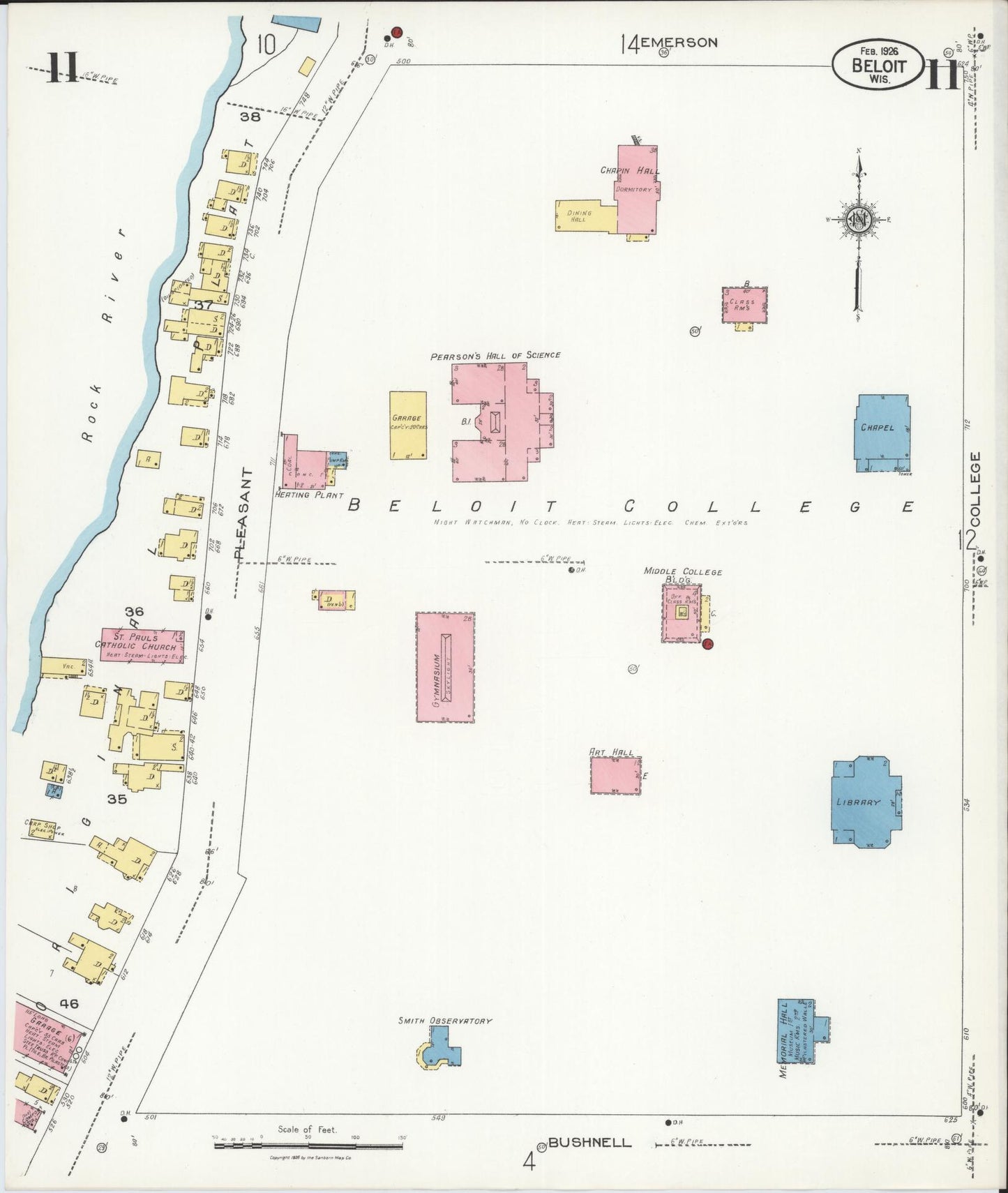 Sanborn Fire Insurance Map from Beloit, Rock County, Wisconsin (1926), Sheet #0011 - Complete Map Set gallery image, historic Sanborn map, vintage wall art, Wisconsin Wisconsin