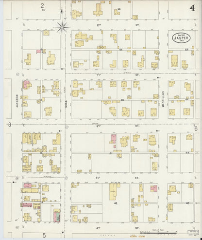Sanborn Fire Insurance Map from Jasper, Dubois County, Indiana (1898), Sheet #0004 - Complete Map Set gallery image, historic Sanborn map, vintage wall art, Indiana Indiana