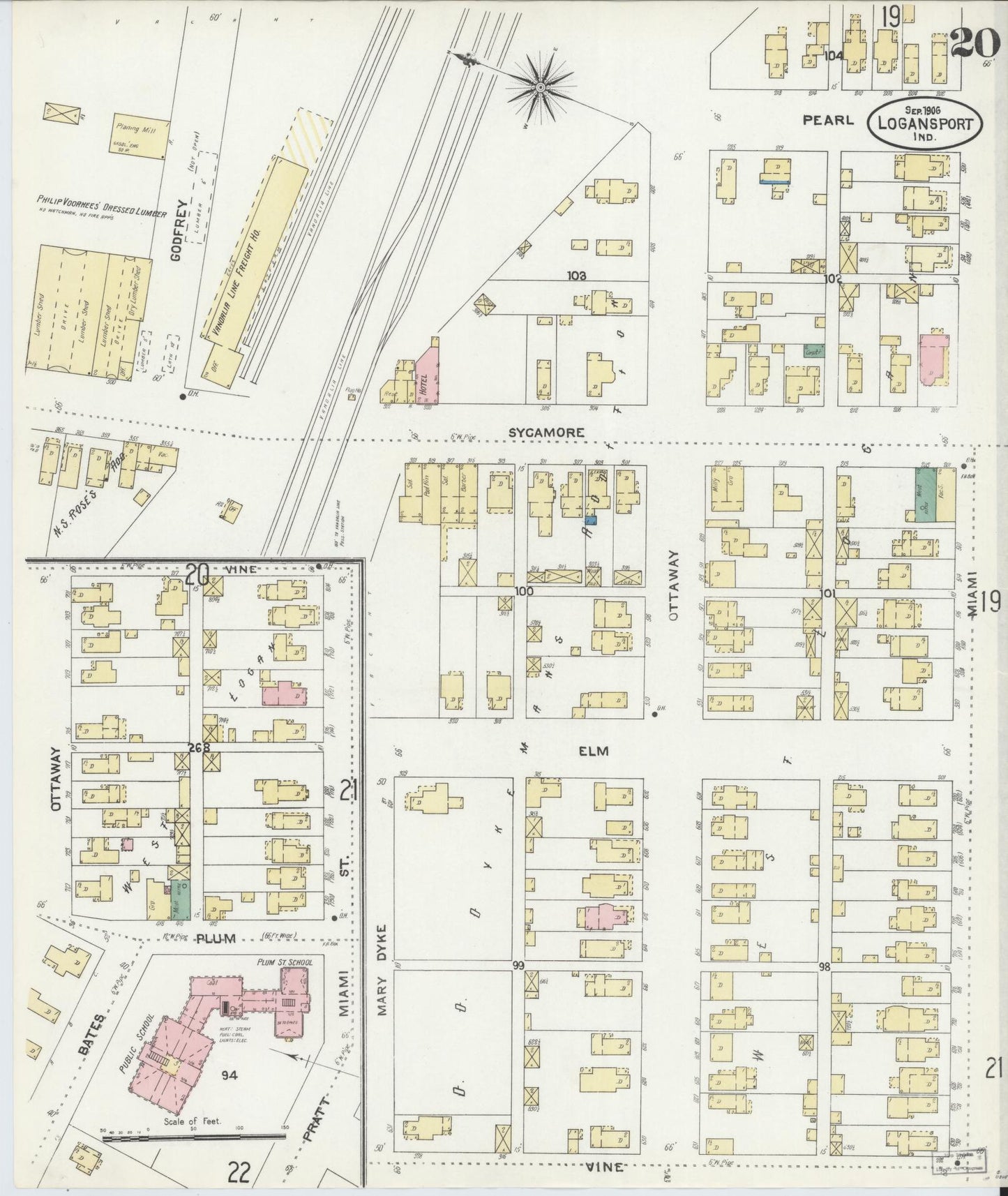 Sanborn Fire Insurance Map from Logansport, Cass County, Indiana (1906), Sheet #0020 - Complete Map Set gallery image, historic Sanborn map, vintage wall art, Indiana Indiana