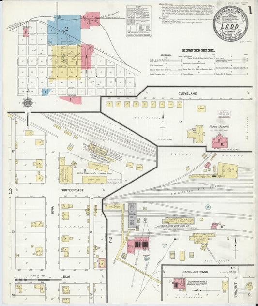 Sanborn Fire Insurance Map from Ladd, Bureau County, Illinois (1911), Sheet #0001 - Historic Sanborn Fire Insurance Map Print, vintage old map wall art, antique decor, genealogy gift, Illinois Illinois map