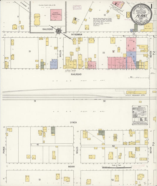Sanborn Fire Insurance Map from Plains, Sanders County, Montana (1910), Sheet #0001 - Complete Map Set gallery image, historic Sanborn map, vintage wall art, Montana Montana