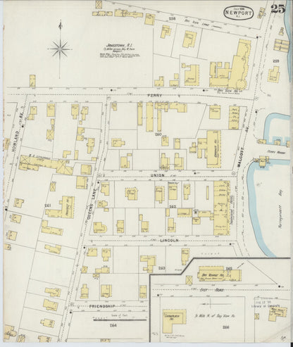 Sanborn Fire Insurance Map from Newport, Newport County, Rhode Island (1896), Sheet #0025 - Complete Map Set gallery image, historic Sanborn map, vintage wall art, Rhode Island Rhode Island