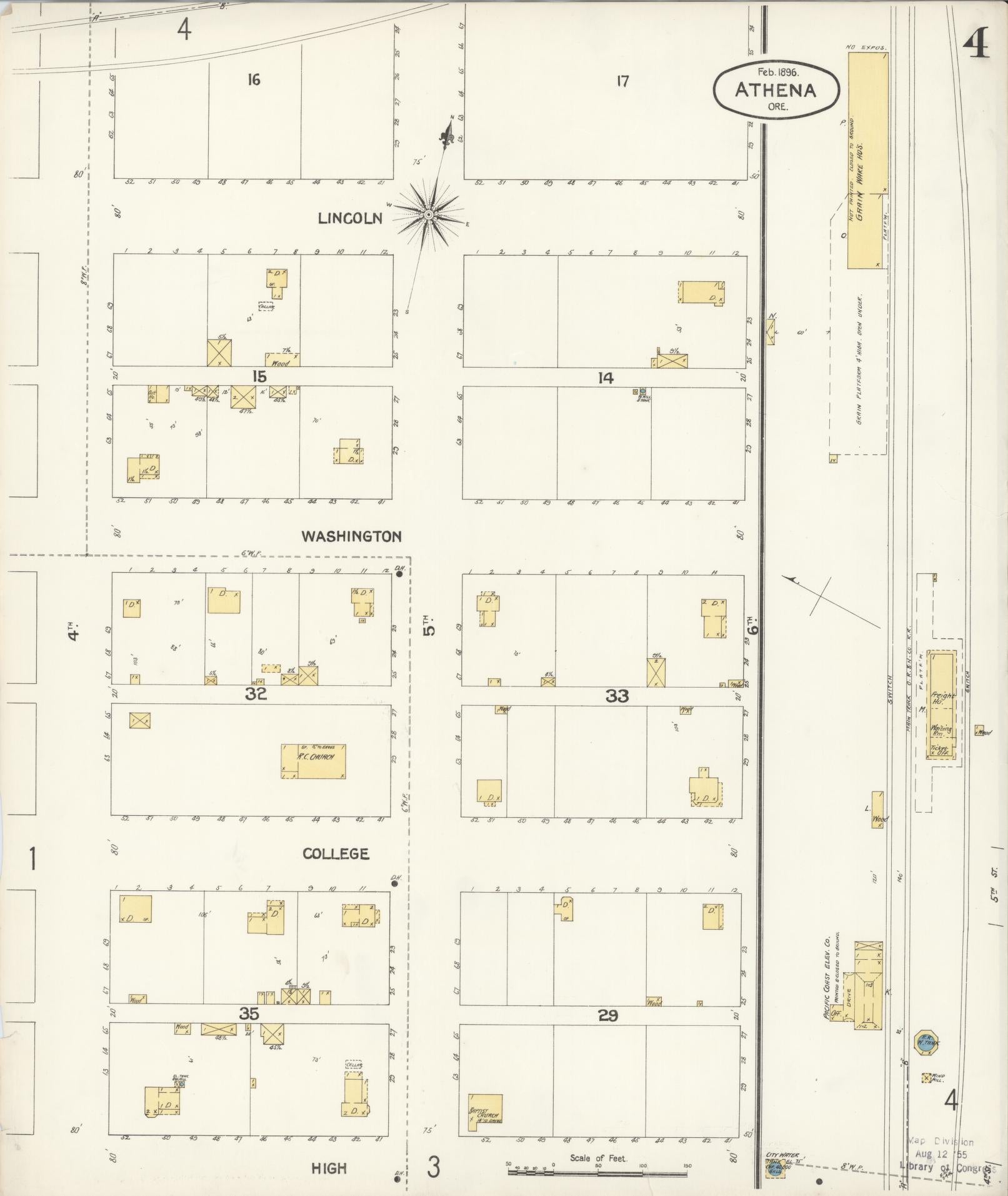 Sanborn Fire Insurance Map from Athena, Umatilla County, Oregon (1896), Sheet #0004 - Complete Map Set gallery image, historic Sanborn map, vintage wall art, Oregon Oregon